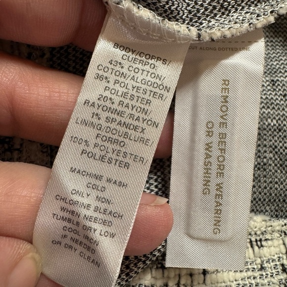 NWT Loft Boucle Tweed Ivory black sleeveless dress women’s 8 P career dressy - Picture 9 of 15